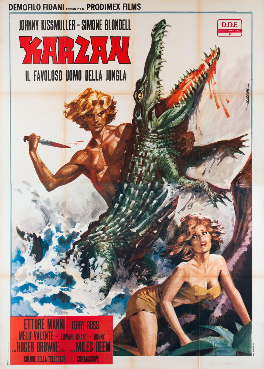 Poster 2 for the film Karzan, Jungle Lord (1972), painted by Enrico De Seta