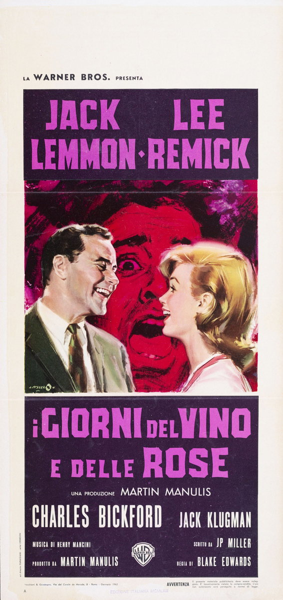 Locandina 2 per il film I giorni del vino e delle rose (1963), dipinto da Angelo Cesselon