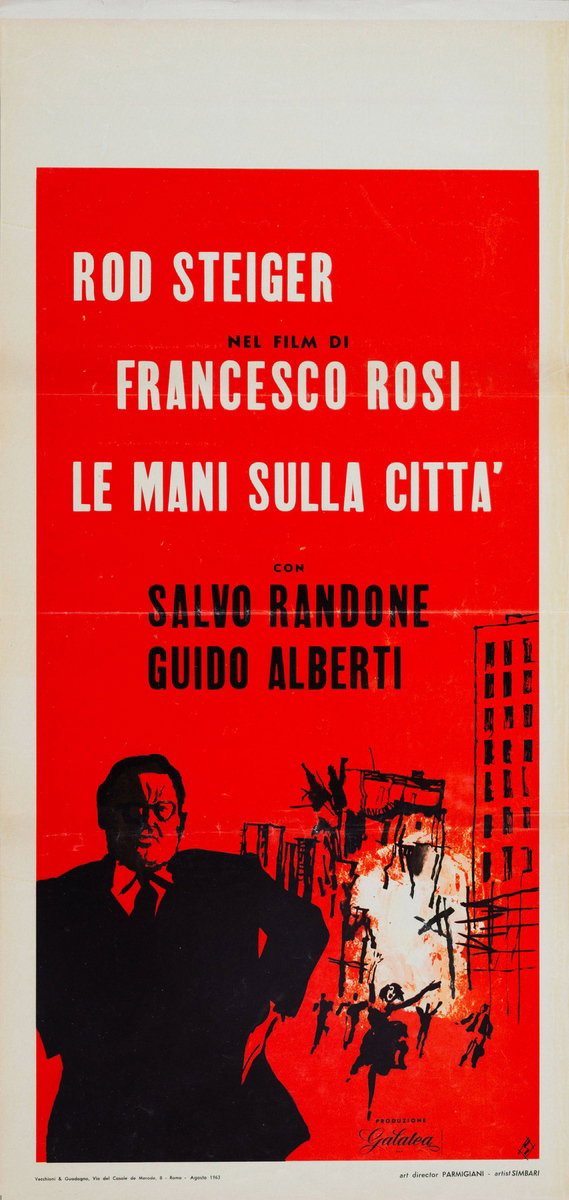 Locandina 2 per il film Le mani sulla città (1963), dipinto da Nicola Simbari