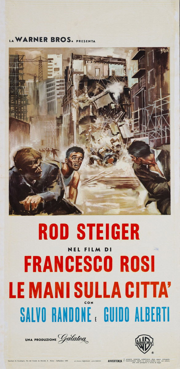 Locandina 4 per il film Le mani sulla città (1963), dipinto da Sandro Simeoni (Symeoni)