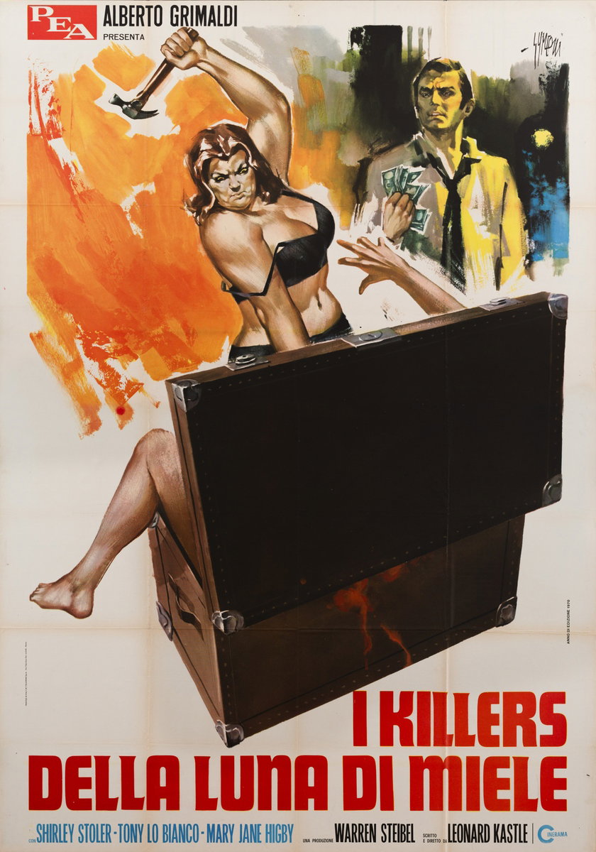 Manifesto 2 per il film I killers della luna di miele (1970), dipinto da Sandro Simeoni (Symeoni)