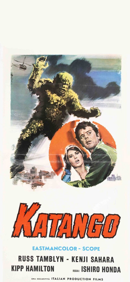 Locandina 2 for the film The War of the Gargantuas (1966), painted by Angelo Cesselon