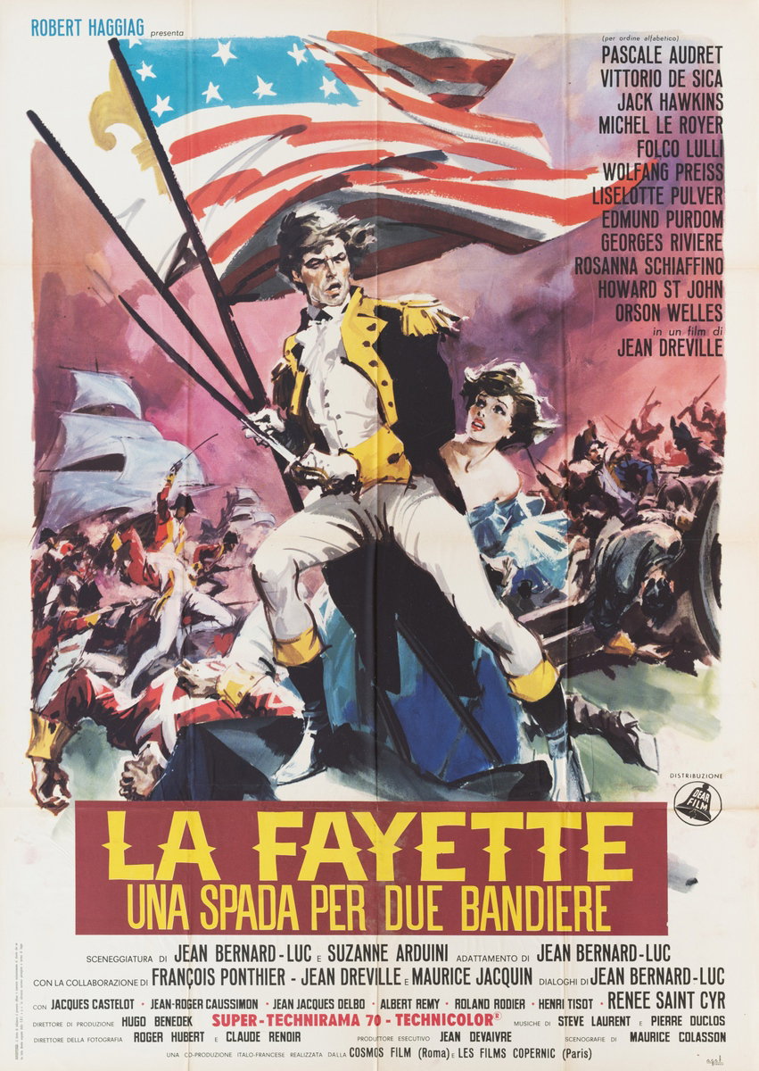 Manifesto 3 per il film La Fayette, una spada per due bandiere (1962)