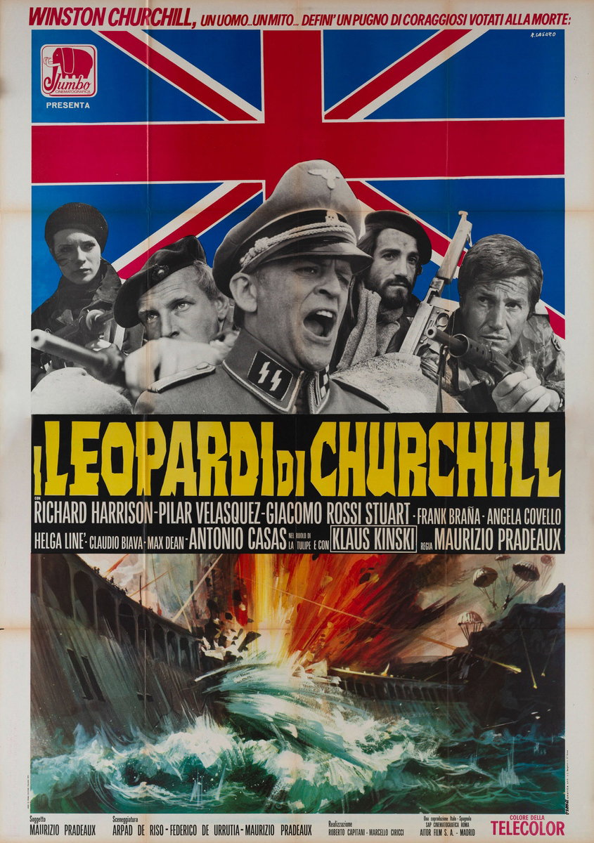 Poster 3 for the film Churchill's Leopards (1970), painted by Renato Casaro (Renè)
