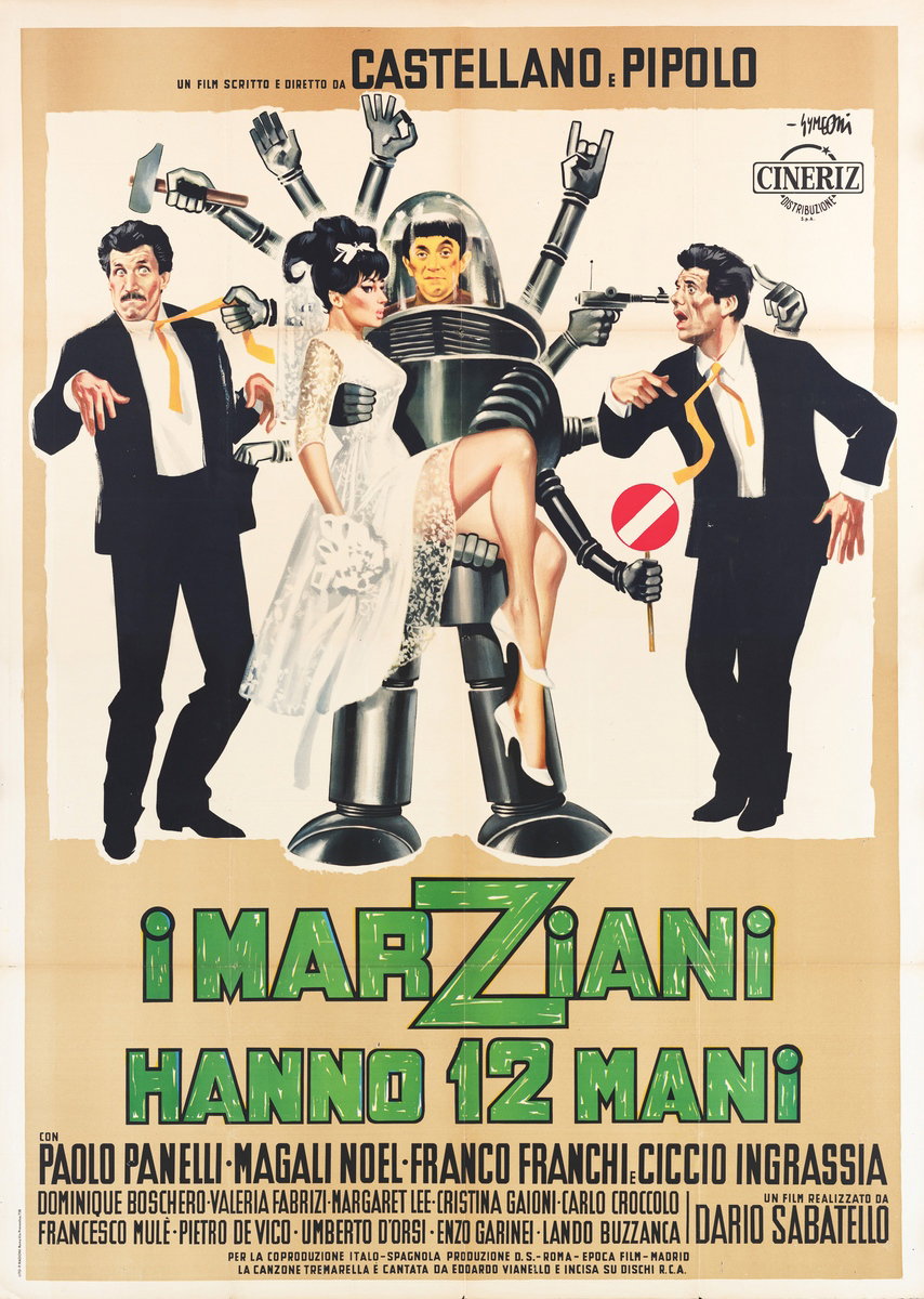 Poster 2 for the film The Twelve-Handed Men of Mars (1964), painted by Sandro Simeoni (Symeoni)