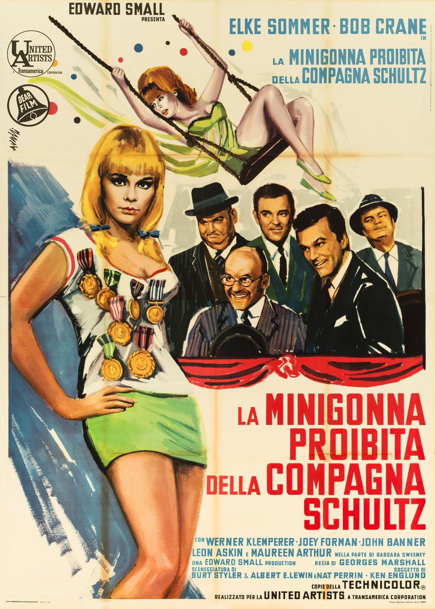 Manifesto 2 per il film La minigonna proibita della compagna Schultz (1968), dipinto da Agatino Avelli