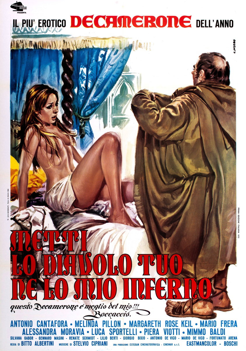 Manifesto 2 per il film Metti lo diavolo tuo ne lo mio inferno (1973), dipinto da Renato Casaro (Renè)