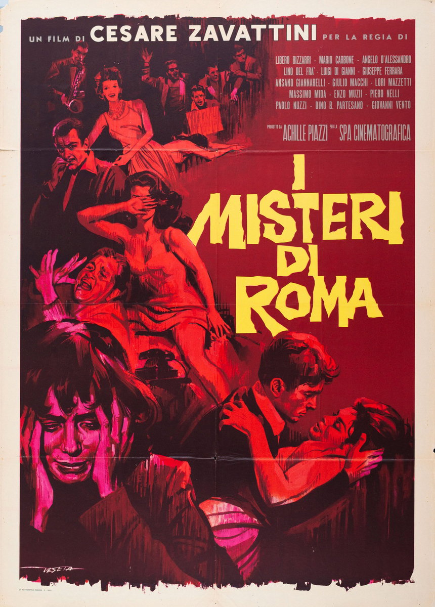 Manifesto 2 per il film I misteri di Roma (1963), dipinto da Enrico De Seta