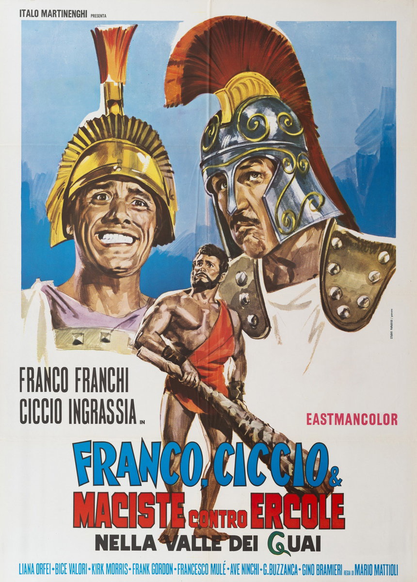 Manifesto 2 per il film Maciste contro Ercole nella valle dei guai (1961), dipinto da Mario Piovano