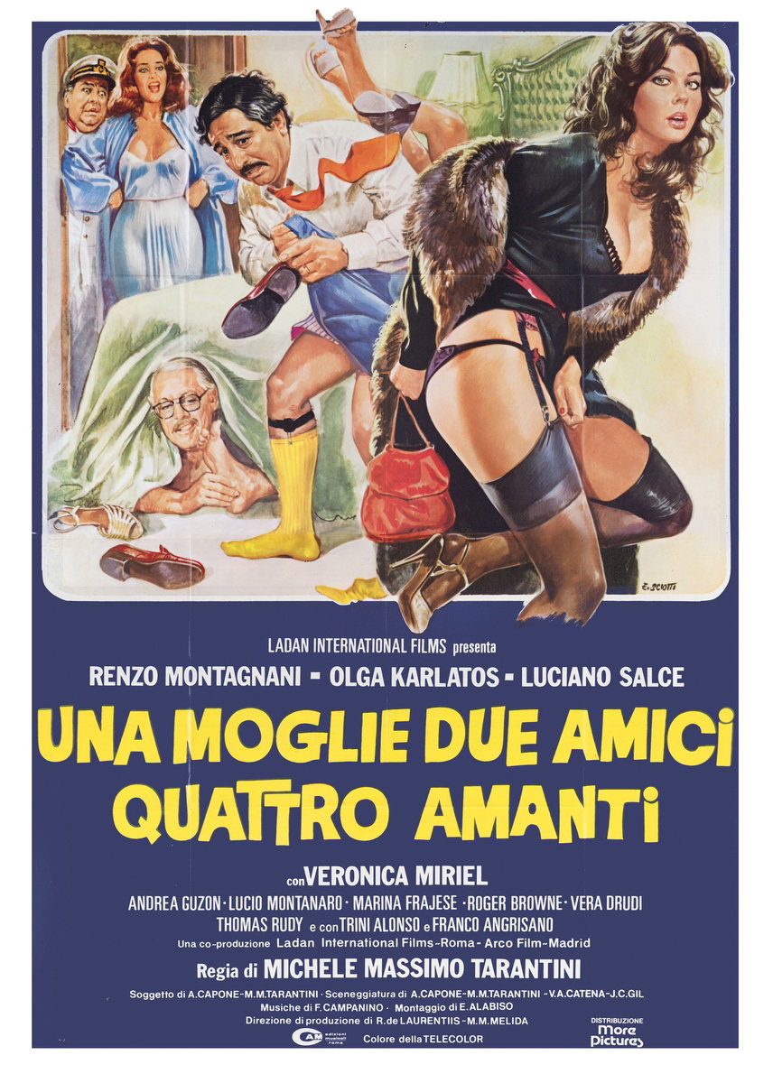 Poster 2 for the film A Wife, Two Friends, Four Lovers (1980), painted by Enzo Sciotti