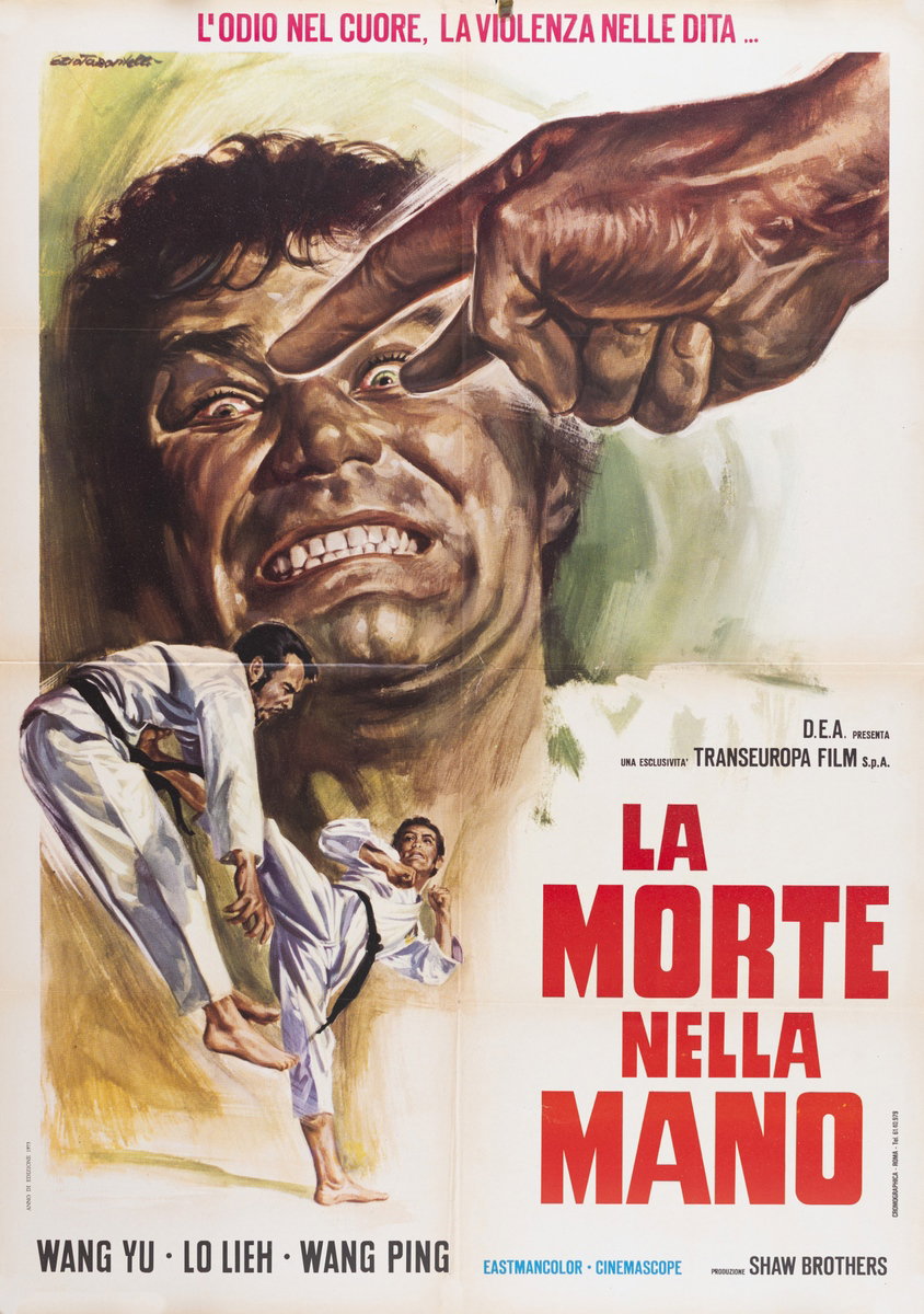 Poster 2 for the film La morte nella mano (1974), painted by Ezio Tarantelli