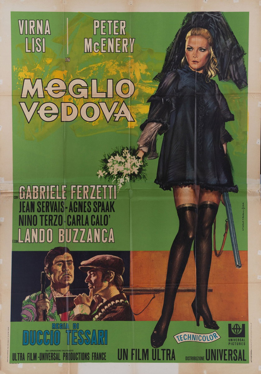 Manifesto 2 per il film Meglio vedova (1968), dipinto da Piero Ermanno Iaia