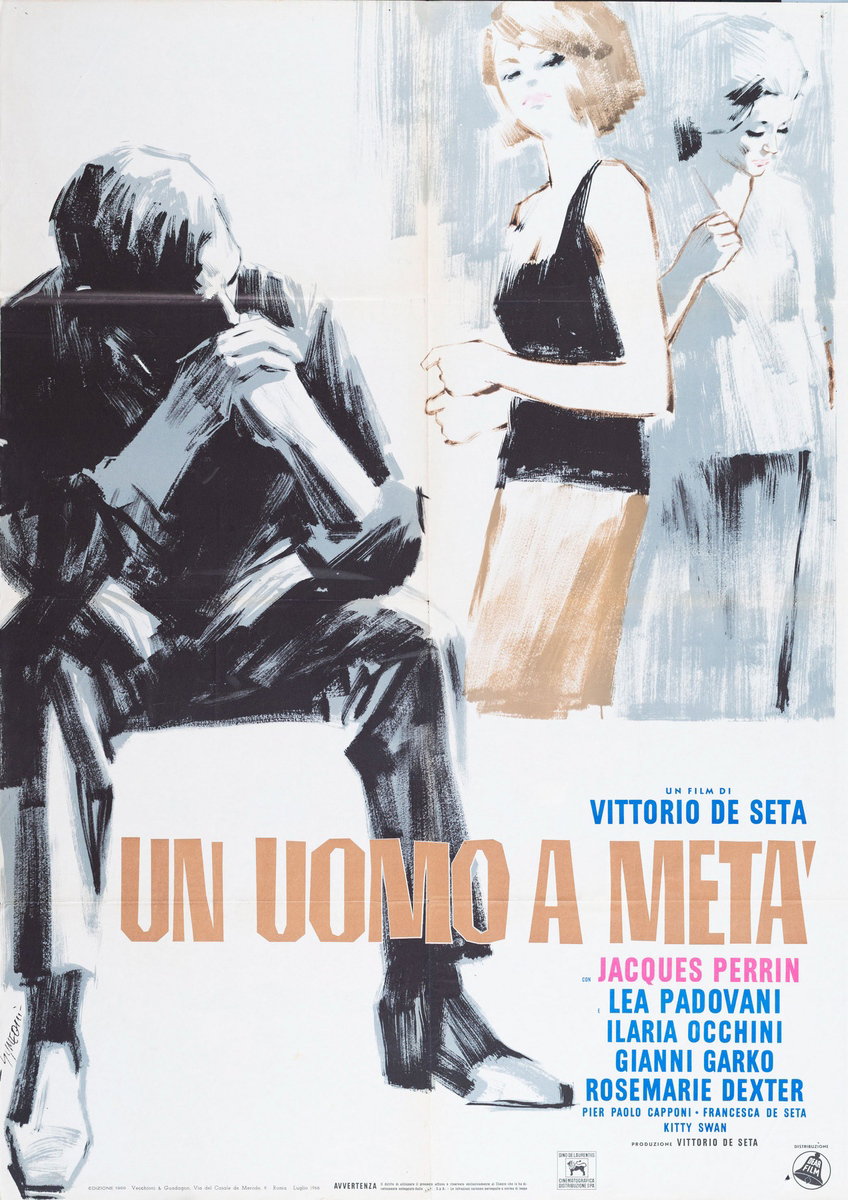 Manifesto 2 per il film Un uomo a metà (1966), dipinto da Sandro Simeoni (Symeoni)