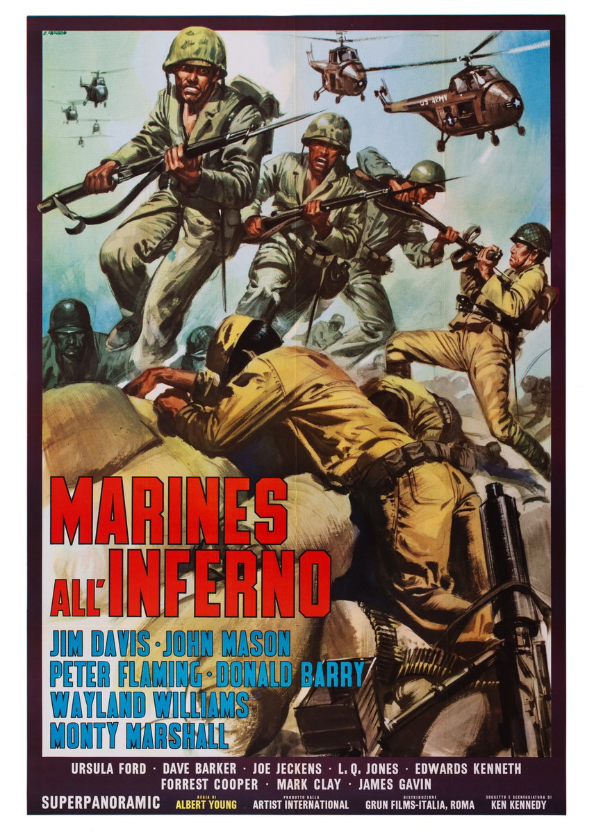 Manifesto 2 per il film Marines all'inferno (1966), dipinto da Renato Casaro (Renè)
