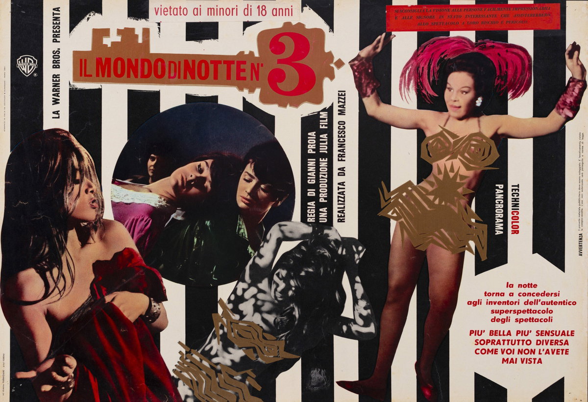 Fotobusta 2 per il film Il mondo di notte numero 3 (1963), dipinto da Renato Ferrini