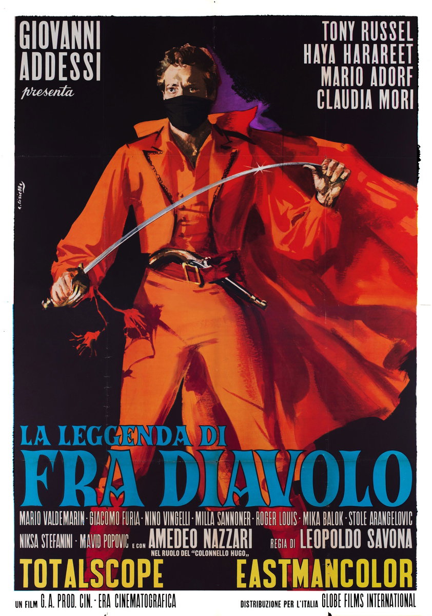 Manifesto 2 per il film La leggenda di Fra Diavolo (1962), dipinto da Averardo Ciriello