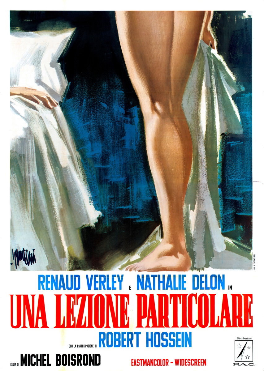 Manifesto 3 per il film Una lezione particolare (1968), dipinto da Sandro Simeoni (Symeoni)