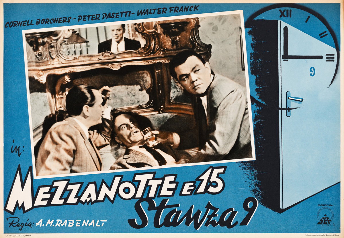 Fotobusta 2 per il film Mezzanotte e 15, stanza 9 (1950)