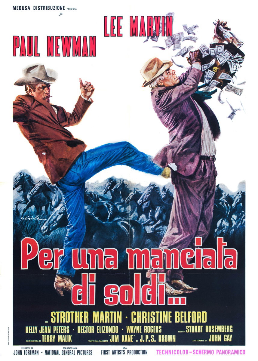 Manifesto 2 per il film Per una manciata di soldi (1972), dipinto da Averardo Ciriello