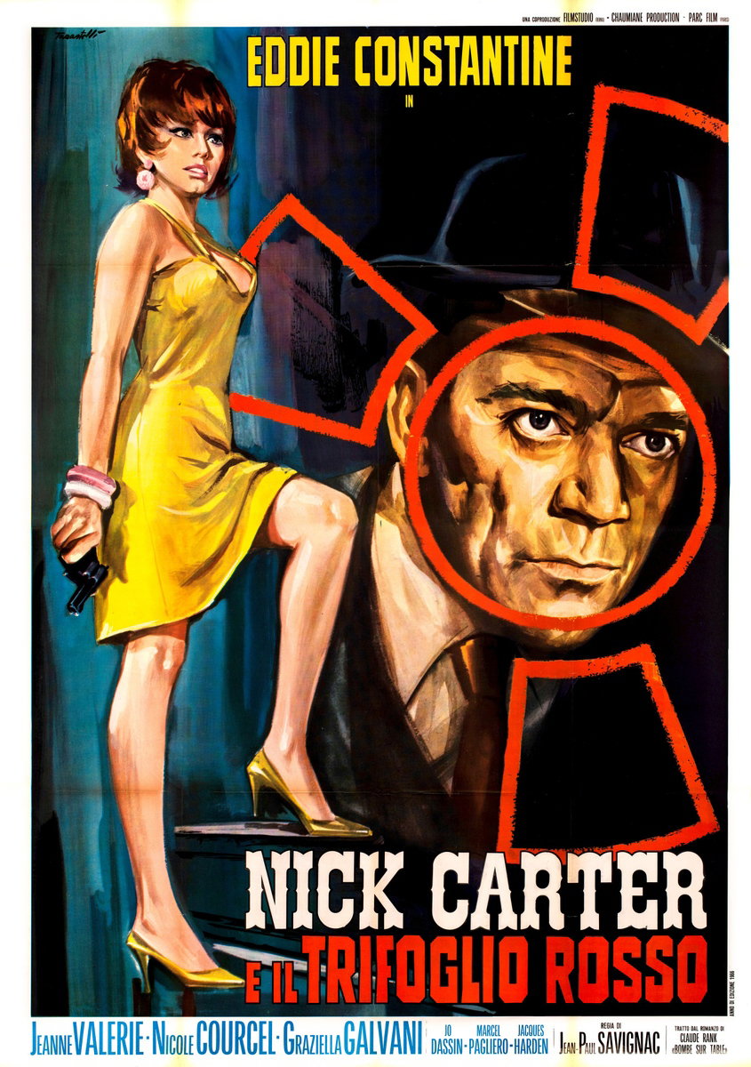 Poster 2 for the film Nick Carter and Red Club (1965), painted by Ezio Tarantelli