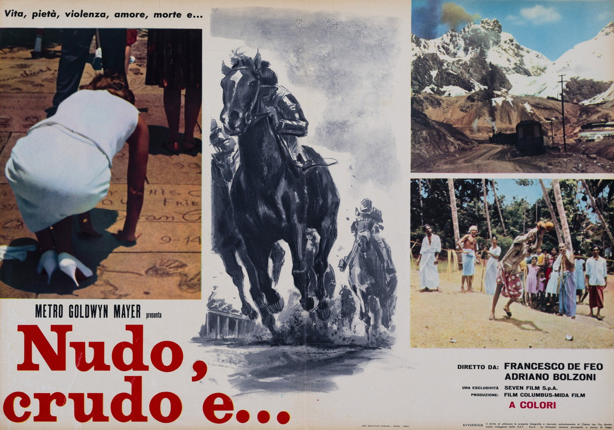 Fotobusta 3 per il film Nudo, crudo e... (1964), dipinto da Arnaldo De Amicis (Aldo)