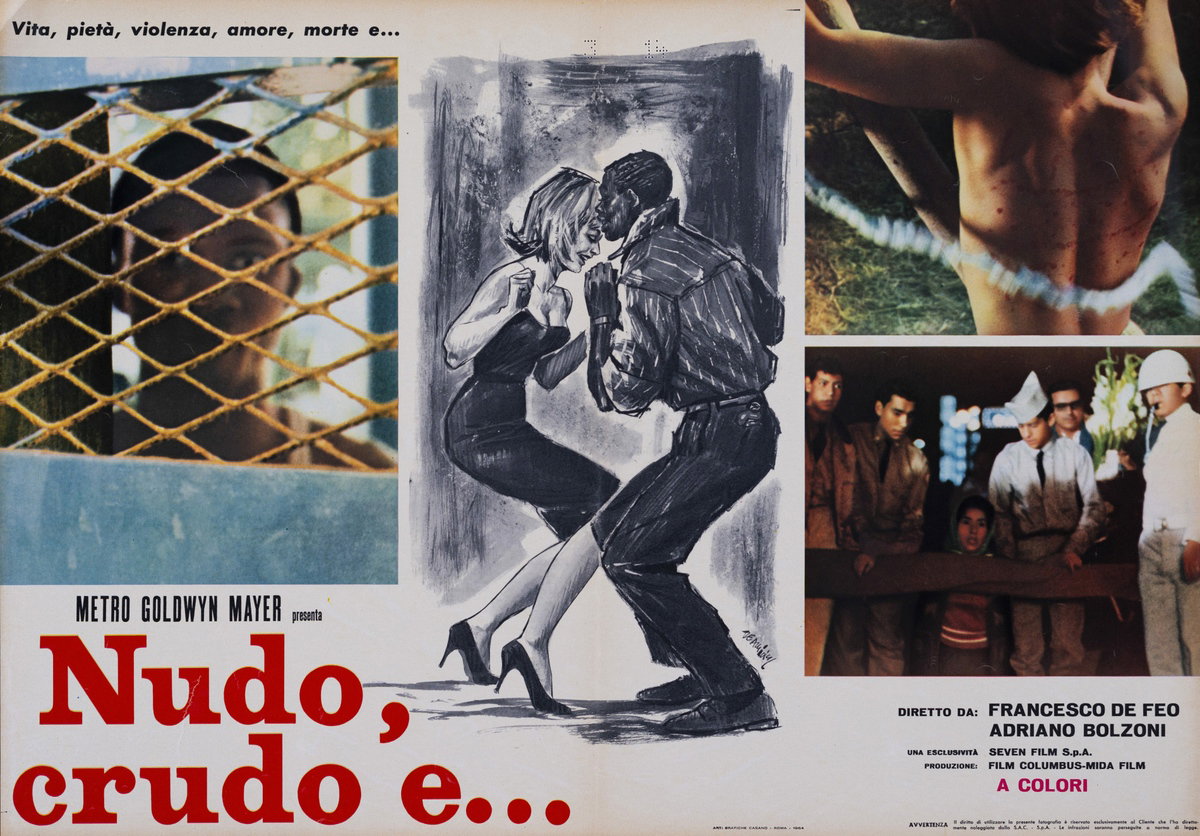 Fotobusta 4 per il film Nudo, crudo e... (1964), dipinto da Arnaldo De Amicis (Aldo)