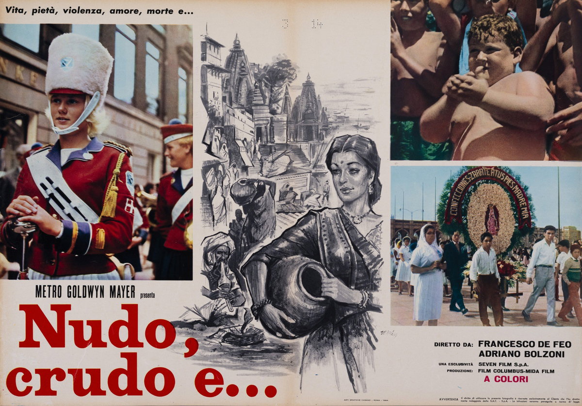 Lobby Card 6 for the film Nudo, crudo e... (1964), painted by Arnaldo De Amicis (Aldo)