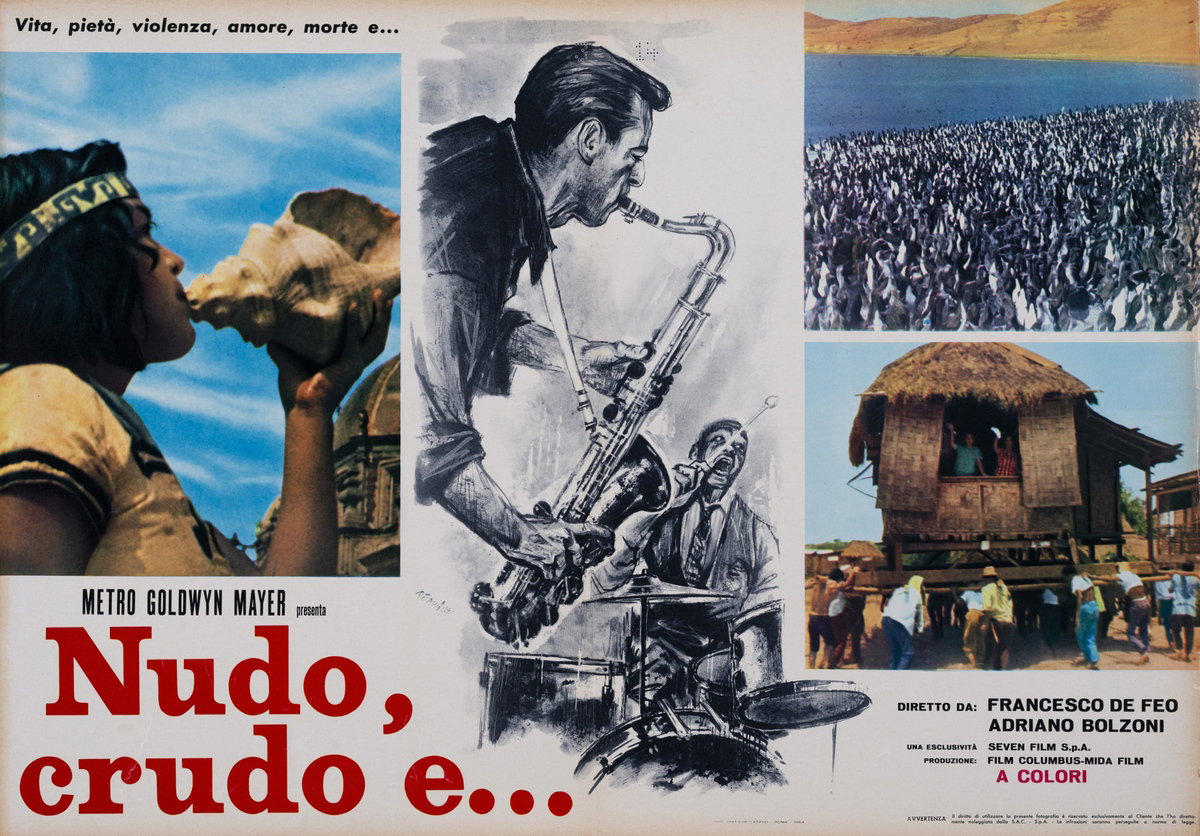 Fotobusta 7 per il film Nudo, crudo e... (1964), dipinto da Arnaldo De Amicis (Aldo)