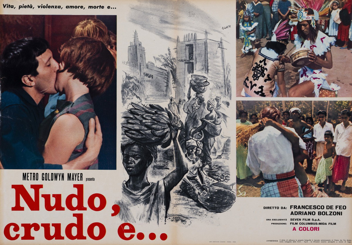 Fotobusta 8 per il film Nudo, crudo e... (1964), dipinto da Arnaldo De Amicis (Aldo)
