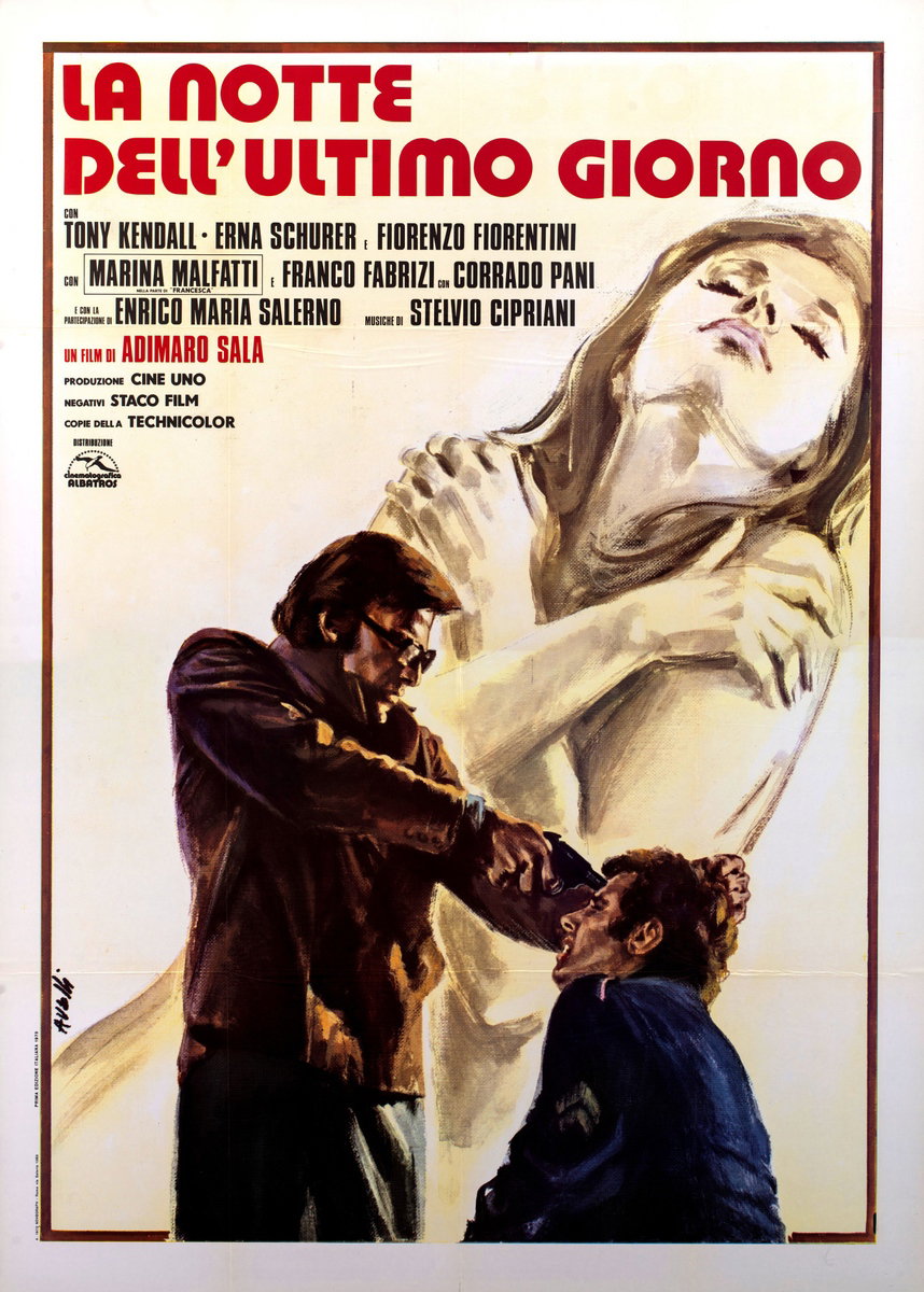 Poster 2 for the film The Night of the Last Day (1973), painted by Agatino Avelli