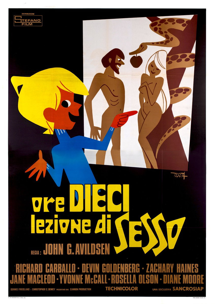 Manifesto 2 per il film Ore 10 lezione di sesso (1971), dipinto da Enrico De Seta