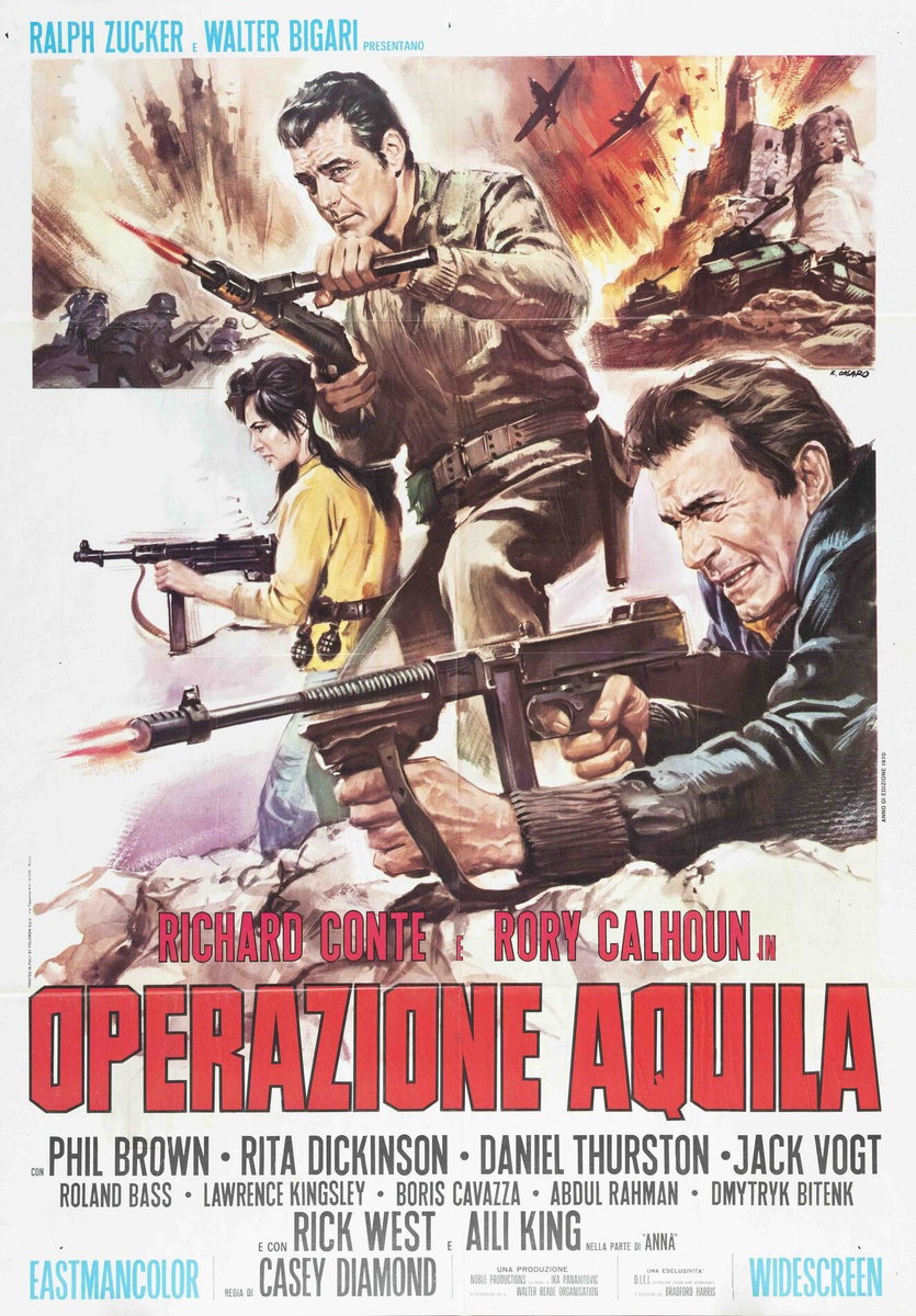Poster 2 for the film Operazione Aquila (1969), painted by Renato Casaro (Renè)