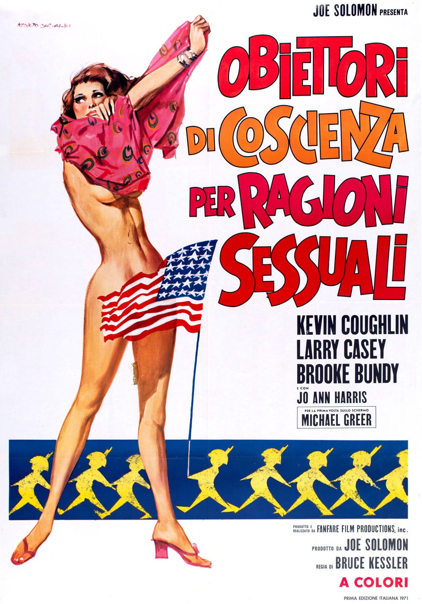 Manifesto 2 per il film Obiettori di coscienza per ragioni sessuali (1969), dipinto da Rodolfo Gasparri
