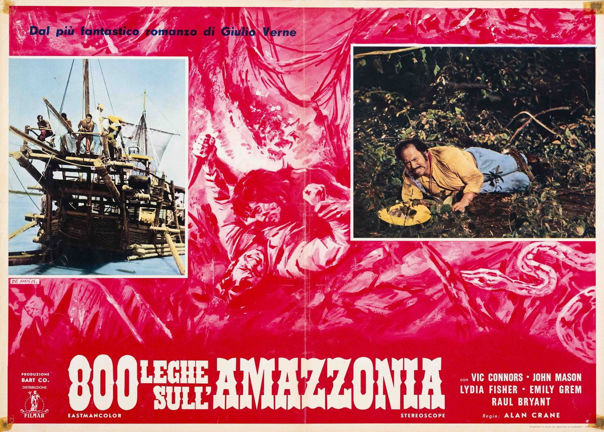 Lobby Card 3 for the film 800 Leagues Over the Amazon (1959), painted by Arnaldo De Amicis (Aldo)