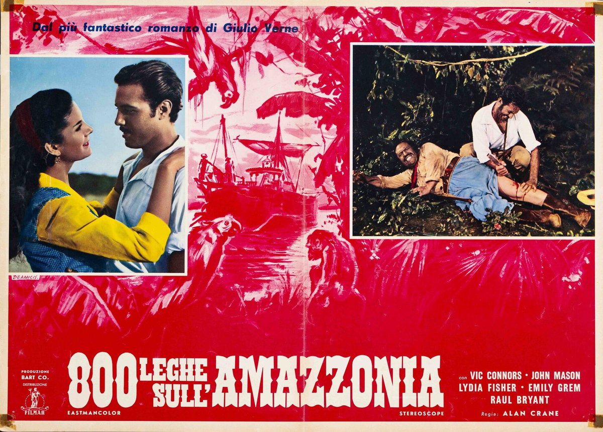Lobby Card 4 for the film 800 Leagues Over the Amazon (1959), painted by Arnaldo De Amicis (Aldo)