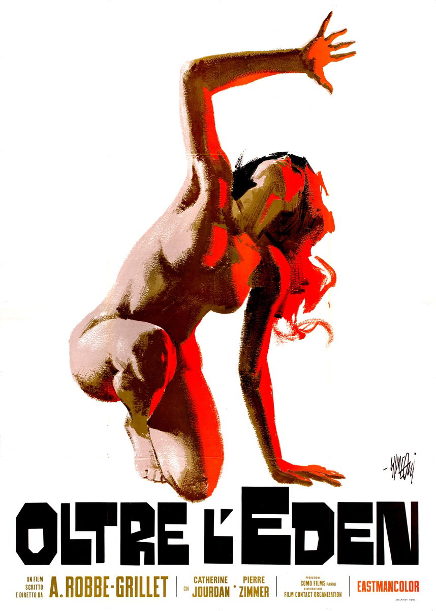 Manifesto 2 per il film Oltre l'eden (1970), dipinto da Sandro Simeoni (Symeoni)