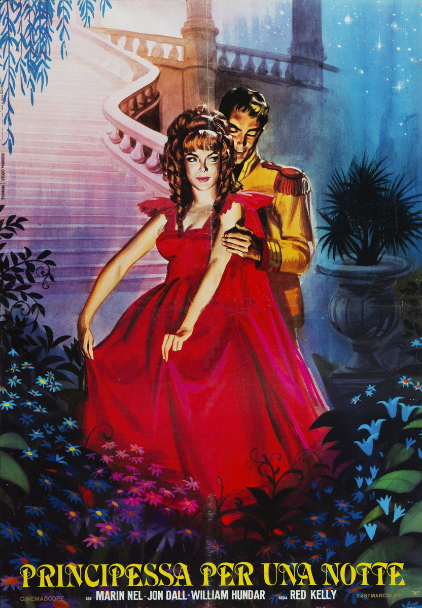 Manifesto 3 per il film Principessa per una notte (1968), dipinto da Mario Piovano