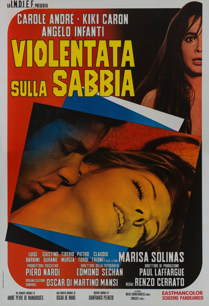 Manifesto 2 per il film Violentata sulla sabbia (1971)