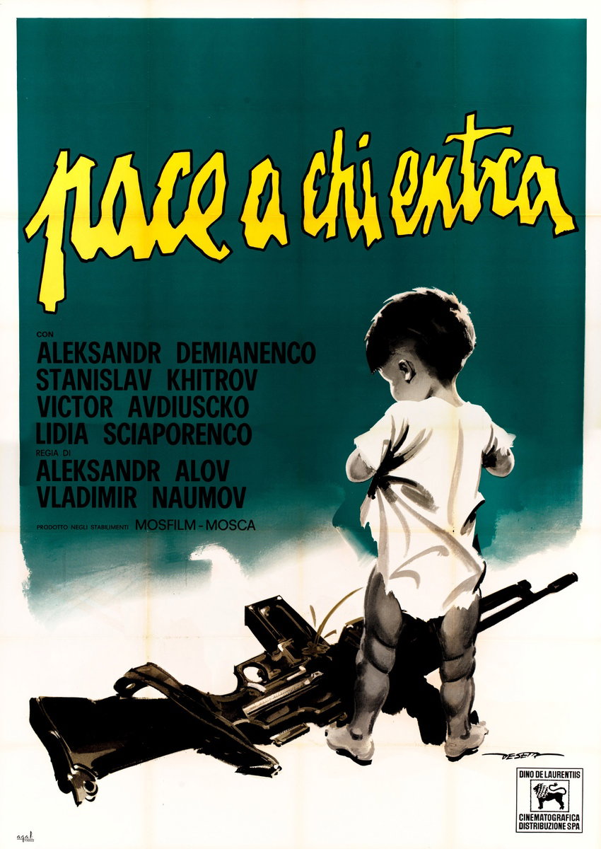 Poster 2 for the film Pace a chi entra (1961), painted by Enrico De Seta