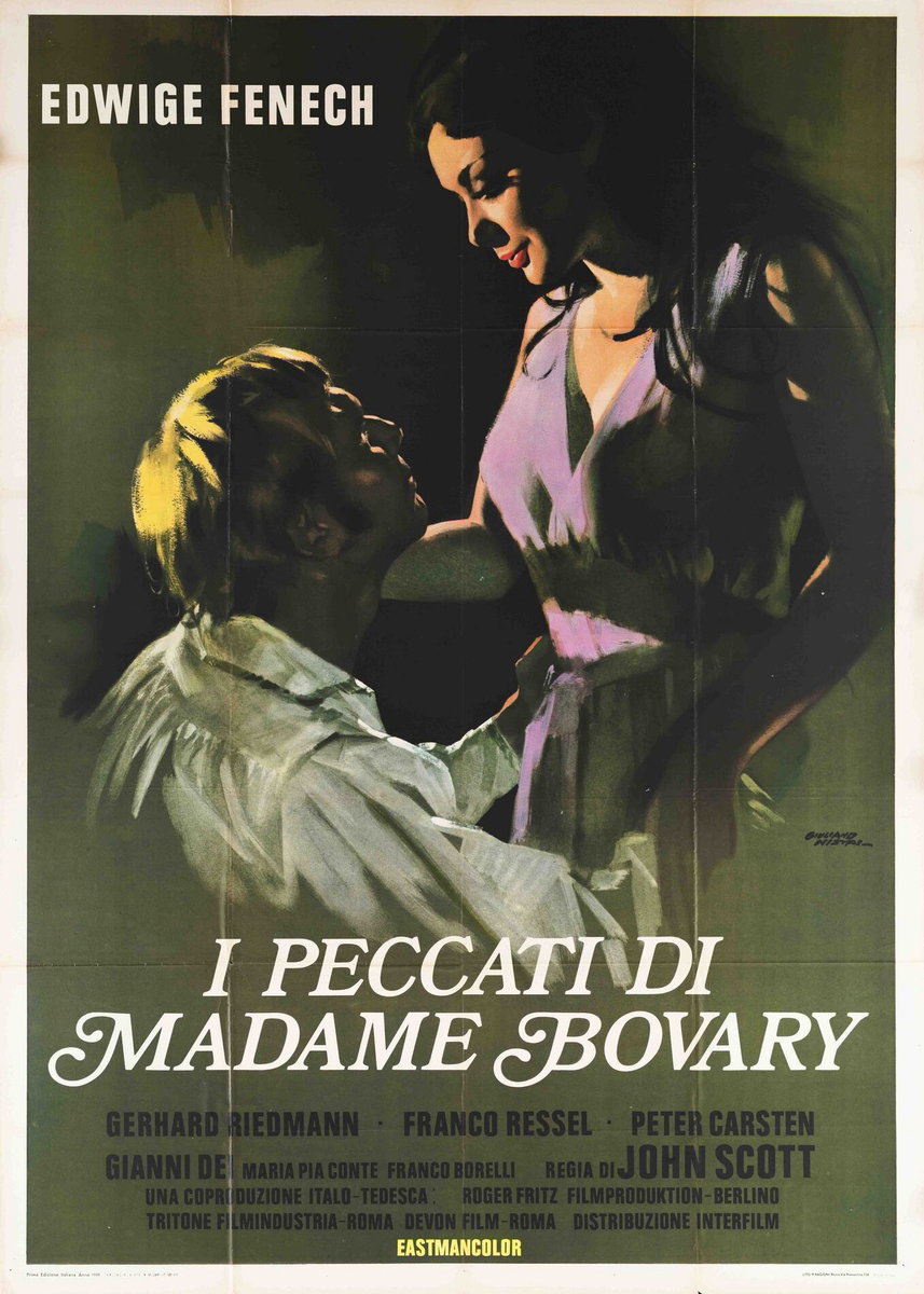 Manifesto 3 per il film I peccati di Madame Bovary (1975), dipinto da Giuliano Nistri
