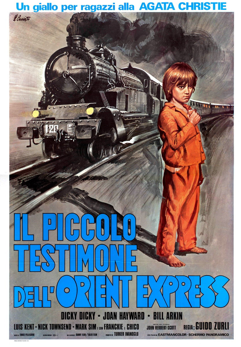 Manifesto 2 per il film Il piccolo testimone dell'Orient Express (1972), dipinto da Luciano Crovato