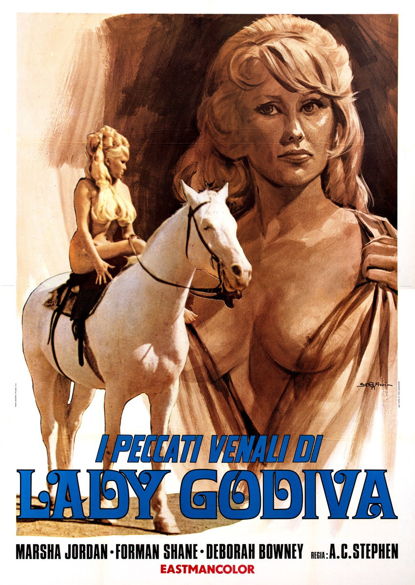 Poster 2 for the film Lady Godiva Rides (1969), painted by Adelchi Serafini