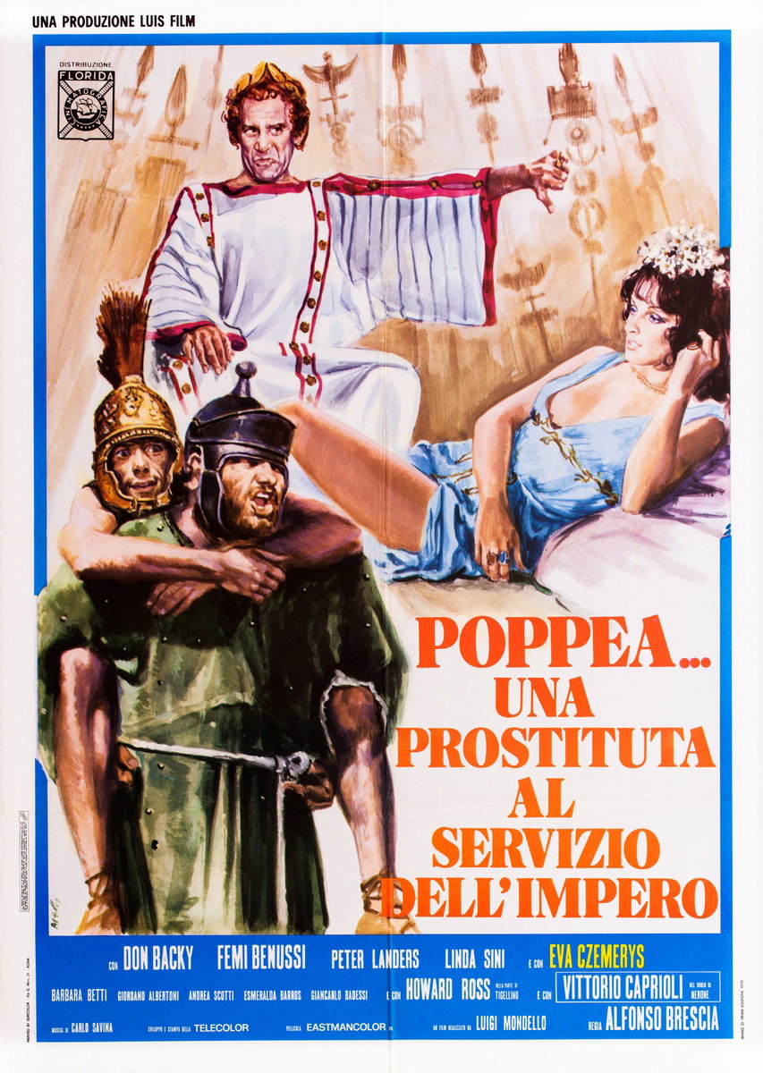 Poster 2 for the film Poppea: A Prostitute in Service of the Emperor (1972), painted by Agatino Avelli