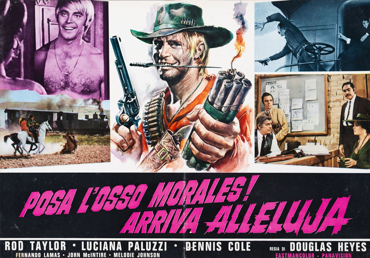 Lobby Card 3 for the film Posa l'osso Morales! Arriva alleluja (1971), painted by Renato Casaro (Renè)