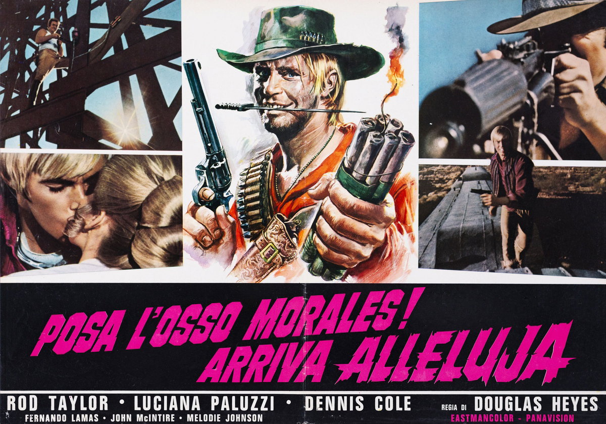 Fotobusta 2 per il film Posa l'osso Morales! Arriva alleluja (1971), dipinto da Renato Casaro (Renè)