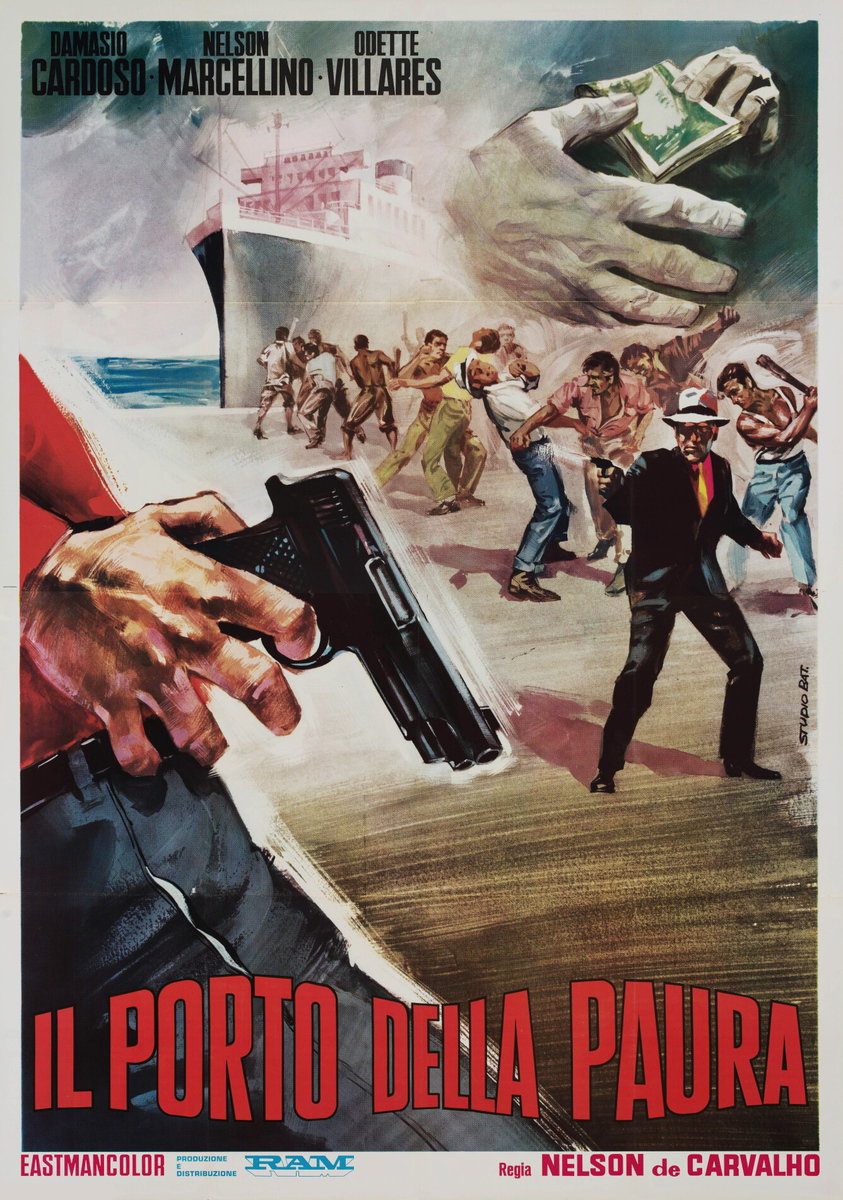 Manifesto 2 per il film Il porto della paura (1966), dipinto da Studio Bat