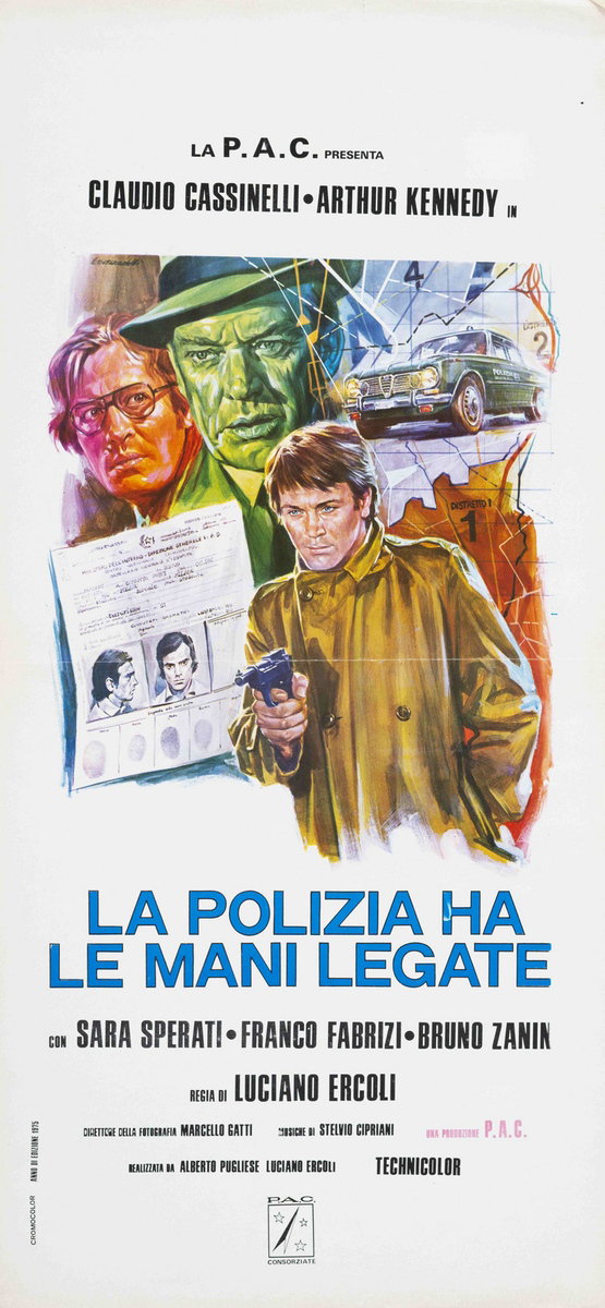 Locandina 2 per il film La polizia ha le mani legate (1975), dipinto da Ezio Tarantelli