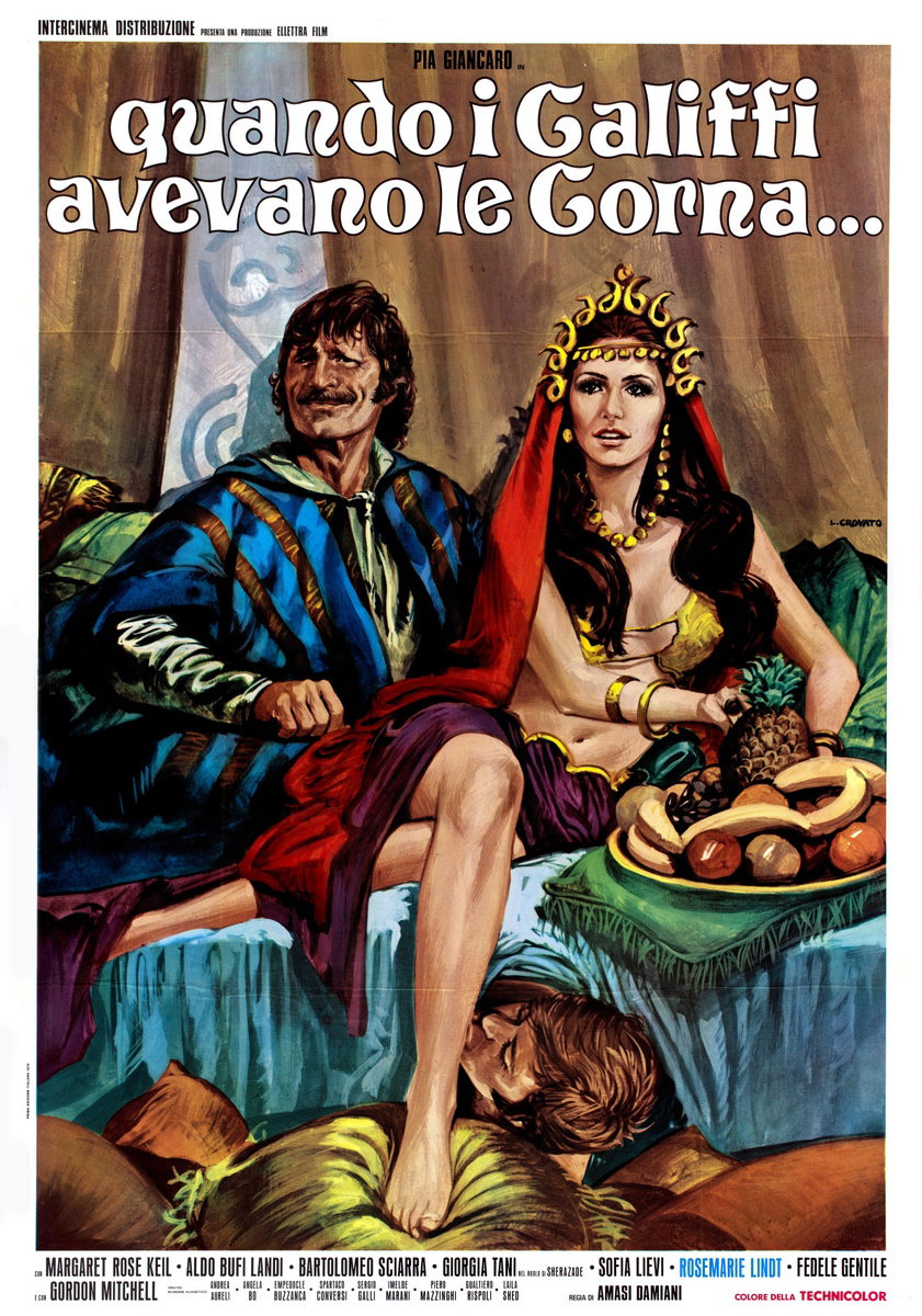 Manifesto 2 per il film Quando i califfi avevano le corna... (1970), dipinto da Luciano Crovato