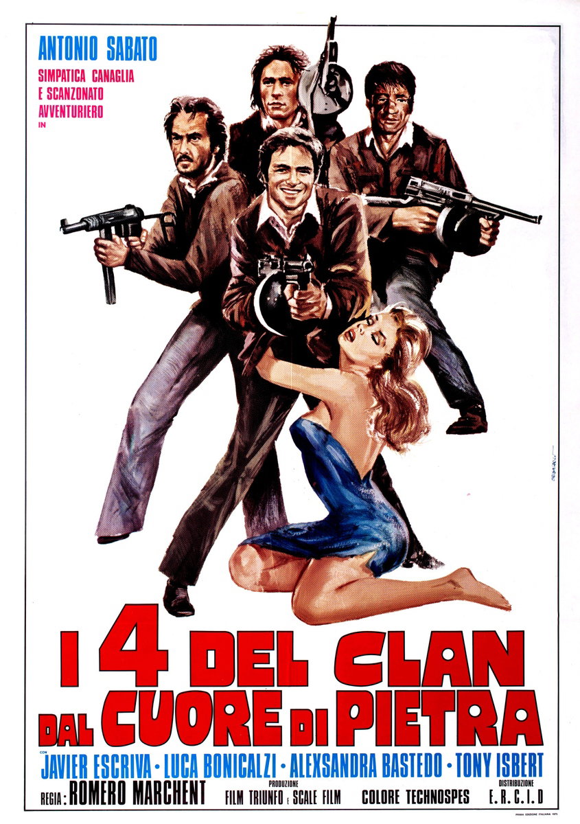 Manifesto 2 per il film I quattro del clan dal cuore di pietra (1975), dipinto da Originario