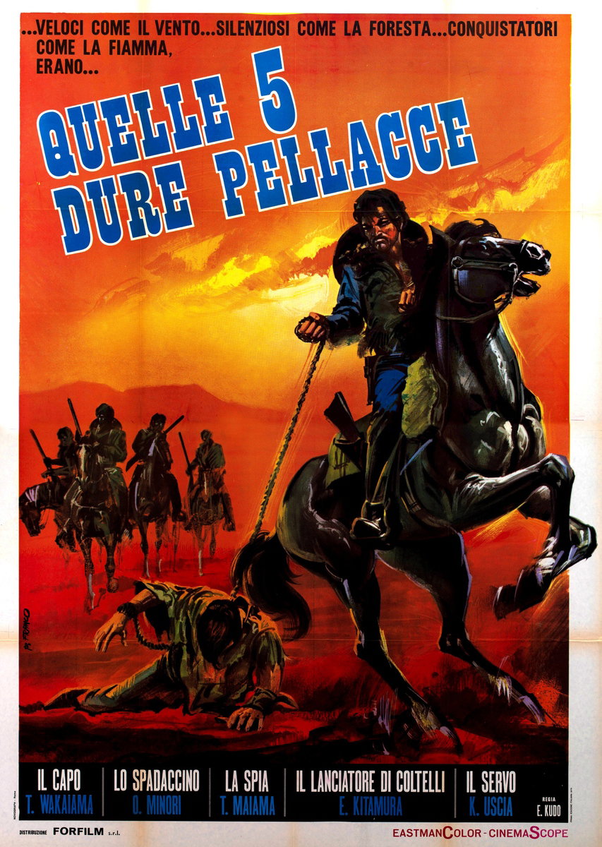 Poster 2 for the film Quelle 5 dure pellacce (1972), painted by Franco Picchioni